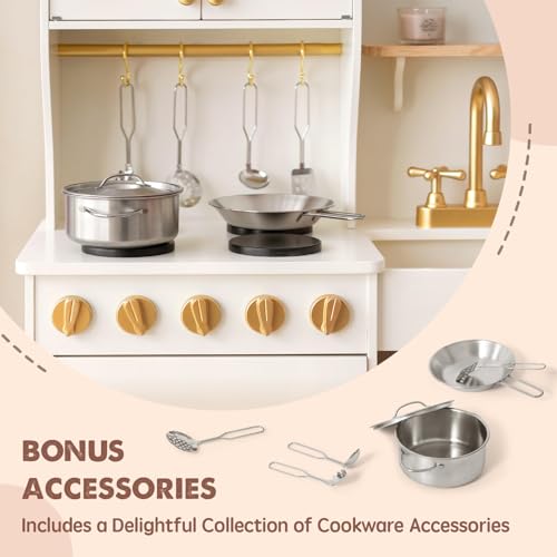 Tiny Land PK004 Play Kitchen For Kids, Wooden Play Kitchen With Toy Storage System, Toy Kitchen Set thumb #4