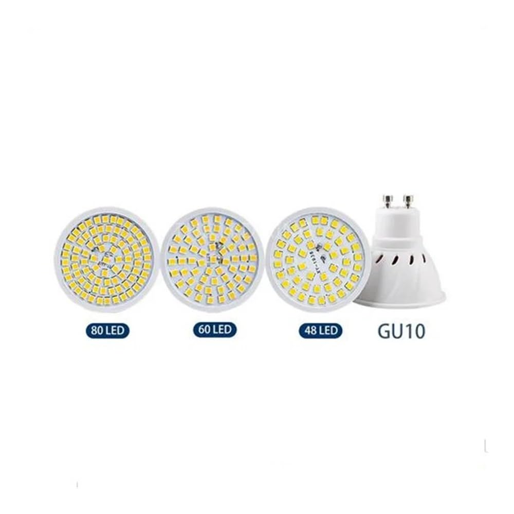 YSJX lighting, Paquete de 20, bombilla de foco LED AC220V GU10 SMD2835 3W 5W 7W lámpara de foco LED Bombillas para el hogar(Cold White,3W 48LEDs)