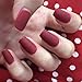Produktbild Sethexy Matte Gefälschte Nagelspitzen Mode Squoval Reine Farbe Falsche Nägel Drücken Sie auf die Nägel für Frauen und Mädchen(Rot)