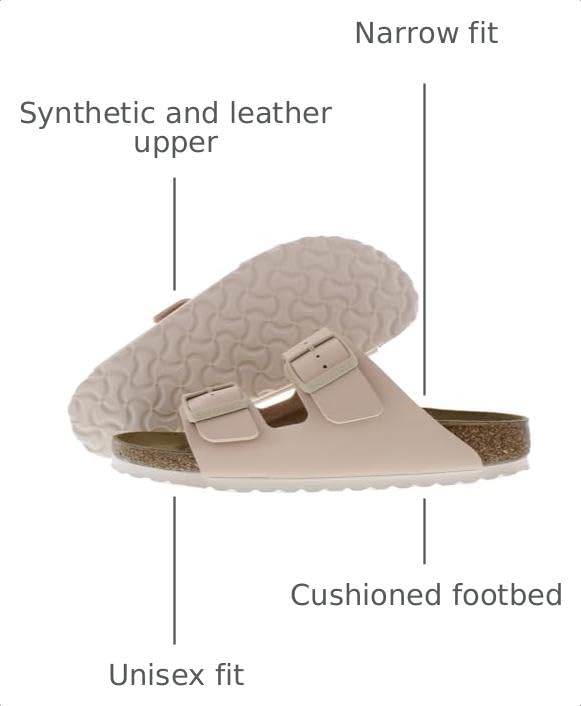 Image of Birkenstock Arizona Narrow Unisex Shoes Size 5, Color: New Beige-Beige
