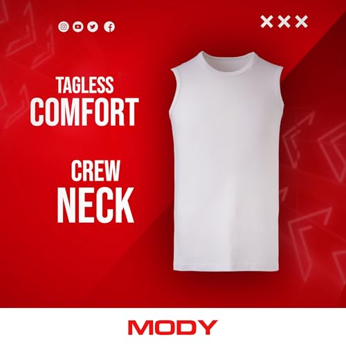 Mody Men's Tank Top 3-Pack, Crew Neck Mens Undershirt, Tank Tops Men, Muscle Shirts Men, Cotton Men's Workout Shirts2