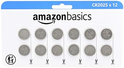 Amazon Basics CR2025 Lithium Coin Battery, 12-Pack