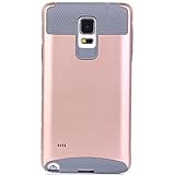 Note 4 Case,Lumsing Galaxy Note 4 Protective Case Shockproof Heavy Duty Hybrid Armor Protection Defender Case High Impact Case for Samsung Galaxy Note 4 with Screen Protector (Rose Gold/Grey)