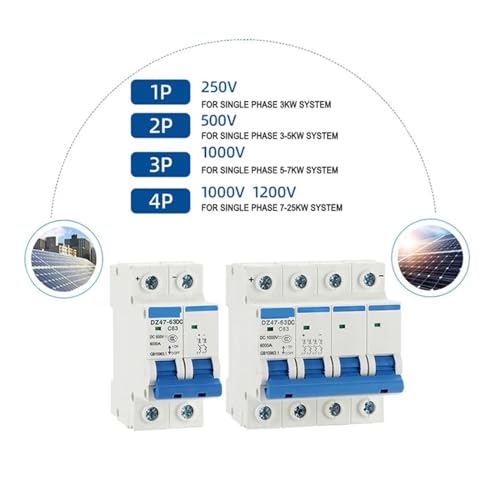 Interrupteur de protection DC pour système photovoltaïque et batterie 2P 500V - 3