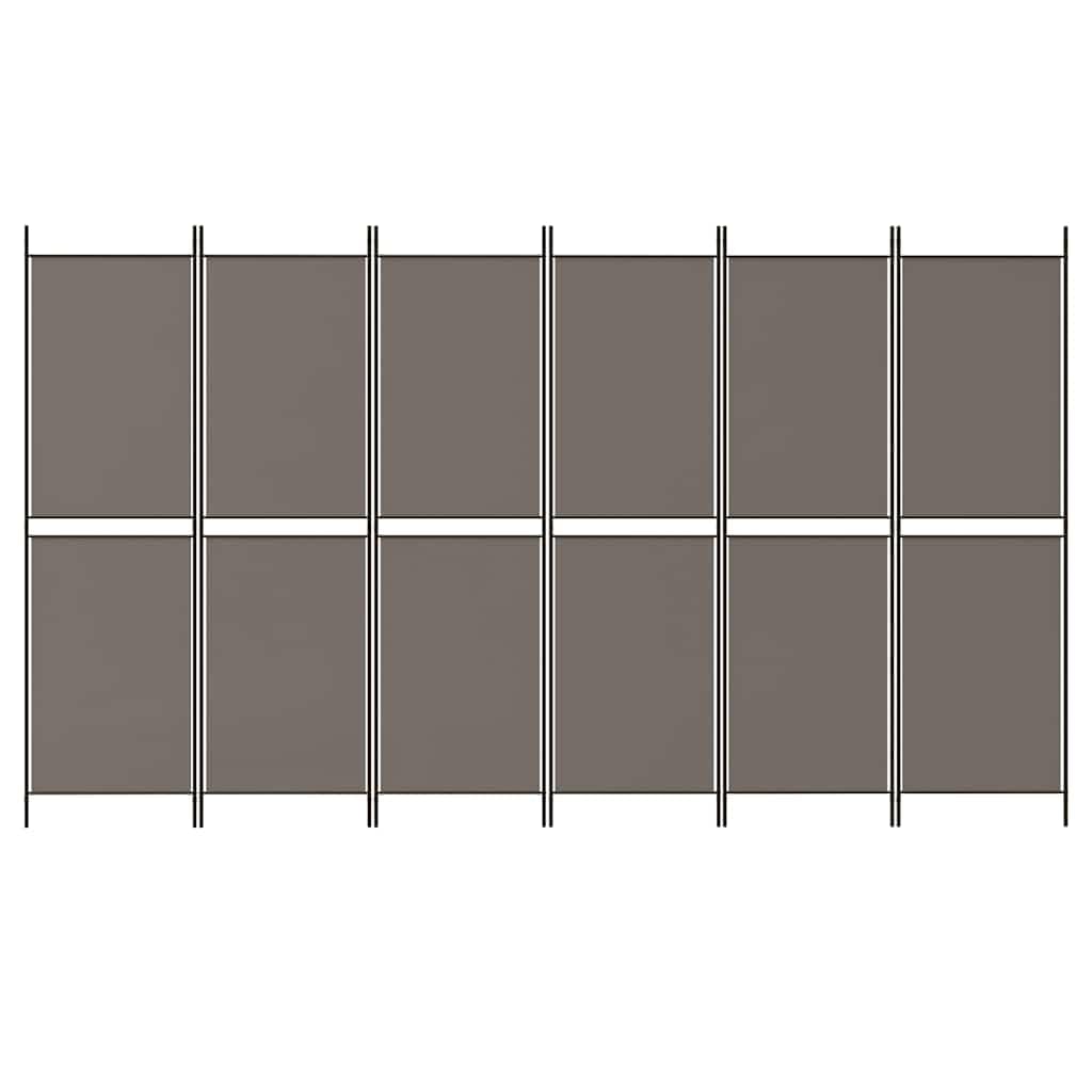 6-panelowy parawan 300 x 200 cm materiał antracytowy