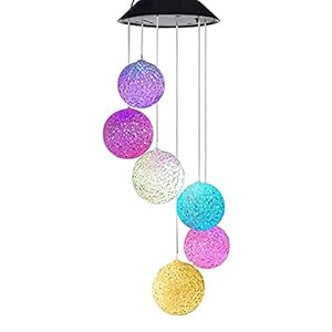 Zonne-windspel licht draagbare LED solar windspel voor decoratie tuin terras binnen zonne-energie licht kristallen bal…