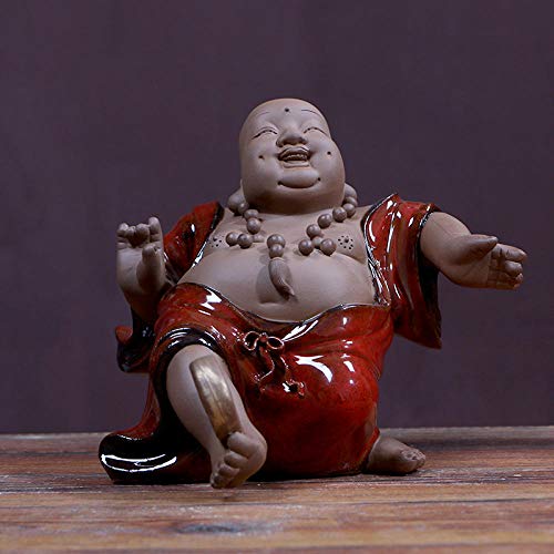 Bouddha Riant Statues et Figurines en Céramique pour Ambiance Salon Zen