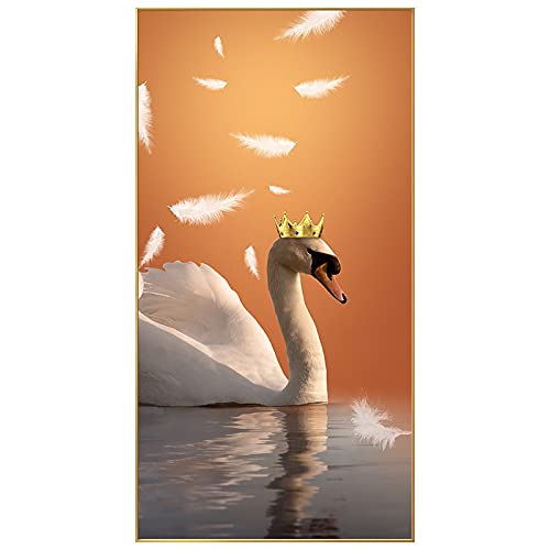 Broderie Diamond Painting Complet Cristal Strass de Luxe | Grand Format 80x180cm Cygne Blanc 5D