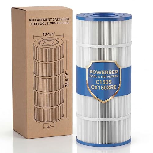 Powerber C150S Filter Cartridge - Compatible with Hayward CX150XRE Filter Cartridge Hayward Swimclear Cartridge Filter C150S CS150E PA150S C-9441 150 Sq.ft. 1 Pack