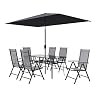 NATERIAL – Tuinmeubelset OVION – rechthoekige tafel 168 x 88 x 73 cm – 6 multifunctionele klapstoelen – 1 parasol 293 x…