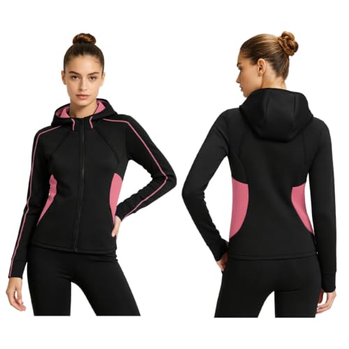 Hansber Women Surfing Top Hooded Wetsuit Top Outdoor Coat