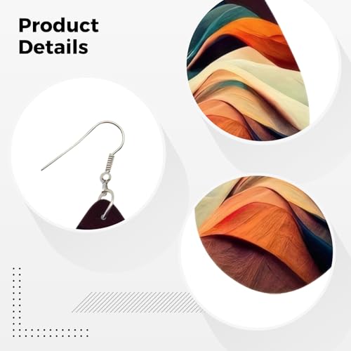 Boucles d'oreilles bohèmes en bois d'exception bijoux imprimés double face - 5