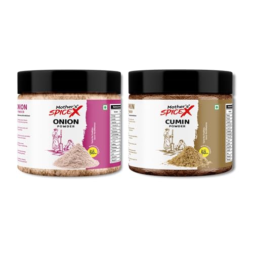 Onion Powder (50g) + Cumin Powder (50g) Combo | Pure & Natural | Freshly Ground Pyaz & Jeera | Perfect for Curries, Seasoning & Indian Cooking
