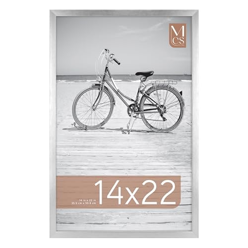 Image of MCS Foundation 14x22 Poster Frame Traditional Silver, Vertical & Horizontal Wall Hanging Large Picture Frame for Photos, Posters & Art Prints (1-Pack)