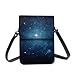 Leichte Lederhandtasche, kleine Umhängetasche Mini-Handytasche Umhängetasche für Frauen, Universum gefüllte Sterne Nebel Galaxy Elements