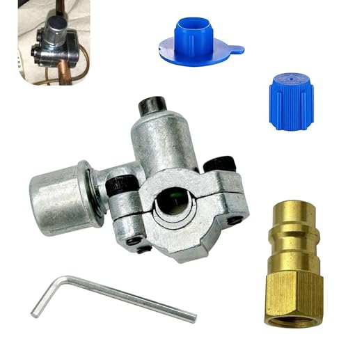 lekiliky 2PCS Piercing Valve Kits, R12 to R134a Adapter with Cap, BPV-31 Piercing AC Valve for 7/16