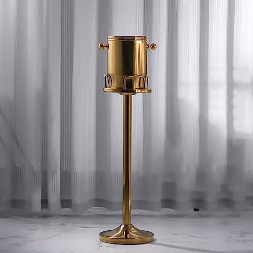 Cubo enfriador de acero inoxidable de doble pared con acabado dorado sofisticado 3