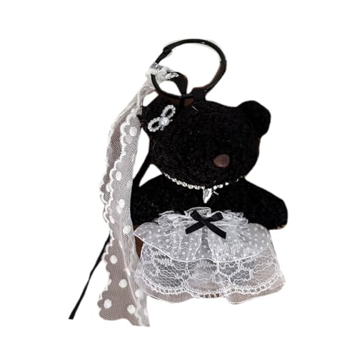 NUEAYMS Llavero, elegante llavero de oso de peluche, llavero suave con colgante de animal peludo para mochilas y bolsos, accesorio de decoración de moda