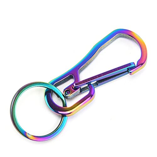 Anoley Titanium Plated Keychain Car Keychain with Detachable Key Rings for Men and Women 1 Pack Rainbow Color