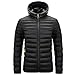 URIBAKY Hommes Automne Et Hiver Loisirs Plus La Taille Léger Poche Chapeau Veste Rembourrée En Coton Manteau, Pas Cher Veste de Moto pour Blouson de Motard Zipper Trench Coat Outwear