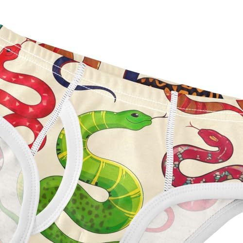CHIFIGNO Cute Cartoon Snakes Beige Boys Briefs Cotton Boys' Underwear Printed Soft Briefs Underwear4