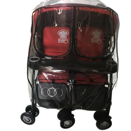 Funda protectora para cochecitos gemelos, incluye características de ventilación para transpirabilidad, PVC para vistas sin obstáculos, cubierta de lluvia de PVC