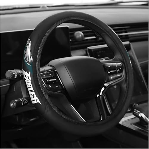 Magaradula Leather Steering Wheel Cover Car Accessories for Sports Fans,Universal Size14-15 Inch fit Most car SUV Trucks.(for LAOY)