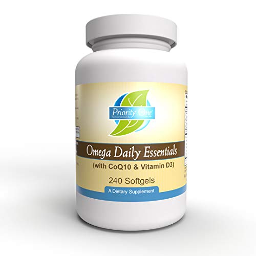 Priority One Vitamins Omega Daily Essentials 120 Vegetarian Capsules -a Clinical Strength Supplement Supplying Omega-3 Fatty acids, Vitamin D, and CoQ10 Priority One Vitamins Omega Daily Essentials 120 Vegetarian Capsules -a Clinical Strength Supplement Supplying Omega-3 Fatty acids, Vitamin D, and CoQ10