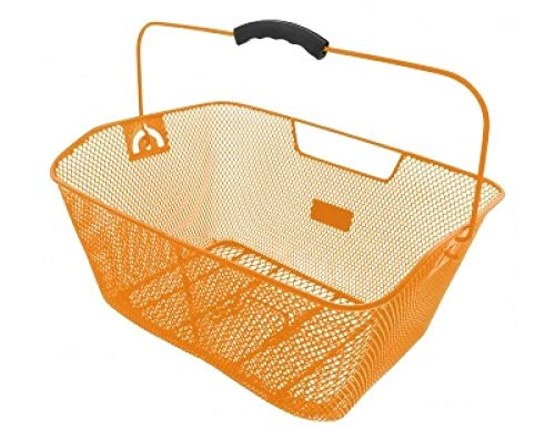 M Wave ORANGE BICYCLE WIRE MESH BASKET FITS ON TO A FRONT OR REAR CARRIER THAT’S FITTED TO YOUR BIKE IDEAL FOR SHOPPING LUGGAGE ETC