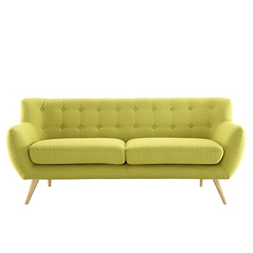 Modway Remark Mid-Century Modern Sofa With Upholstered Fabric In Wheatgrass