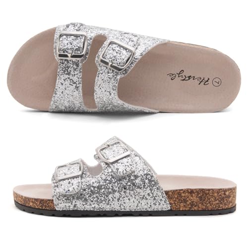 Herstyle Softey Womens Cork Footbed Sandals - Adjustable 2-Strap Comfort Slides | Slip On Open Toe Flat Sandals for Women | Summer Beach Casual Everyday Wear3