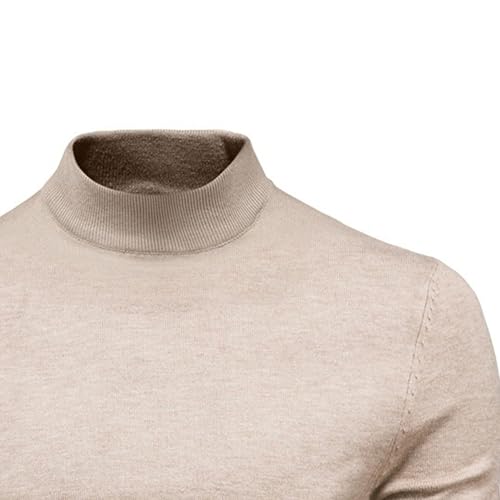 Maiyifu-GJ 2 Pack Men's Mock Turtleneck Sweater Casual Long Sleeve Pullover Sweater Stretch Slim Fit Knitted Thermal Tops4