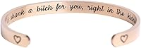 DUMBEN Hidden Message Bracelet - Funny 'I'd Shank a B*tch for You' Engraved Stainless Steel Friendship Jewelry for BFF Sister Birthday Gifts