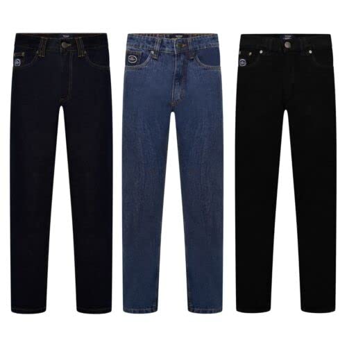 Image of Forge Original Jeans for Men Regular Fit, Straight Leg Denim Work Trousers Men, Stonewash, Indigo & Black Jeans Mens in 30" to 60" Waist Sizes and 28" to 36" Length-Indigo(40W-36L)