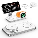 Ya en manzanajugosa.com: Estación de Carga magnética 3 en 1 25W para iPhone 17e/17/16/15/14/13/12/Air, Compatible con Apple Watch 11/10/Ultra/SE y A-irPods Pro, Cargador Plegable con Adaptador