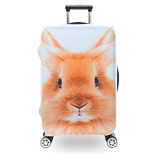 Chyuanhua Gepäckschutzabdeckung 3D-Tier-Muster 18 Bis 32 Zoll for Die Elastische Beutel Reisegepäck Kofferraumdeckel Sauber Geeignet für Urlaubsreisen (Color : Rabbit, Size : S(18''-21'')) Cover