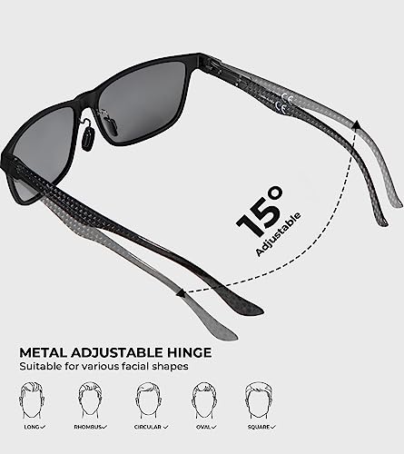 Carbon Fiber Polarized Sunglasses for Men Trendy Driving Sunglasses Shady Sun Glasses with UV Protection4