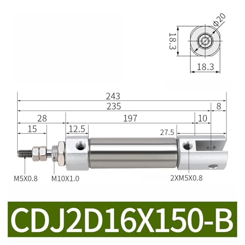 Cilindro CDJ2D de diámetro 16 para solucionar espacios reducidos en sistemas neumáticos 2