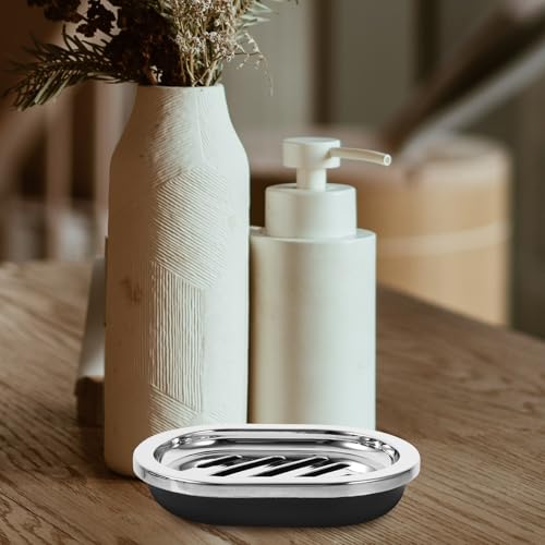Accesorios de baño negros para organizar el aseo familiar de forma reutilizable 8