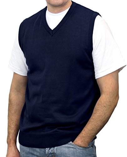 Blue Ocean Big Men Solid Color Sweater Vest Navy 6X-Large