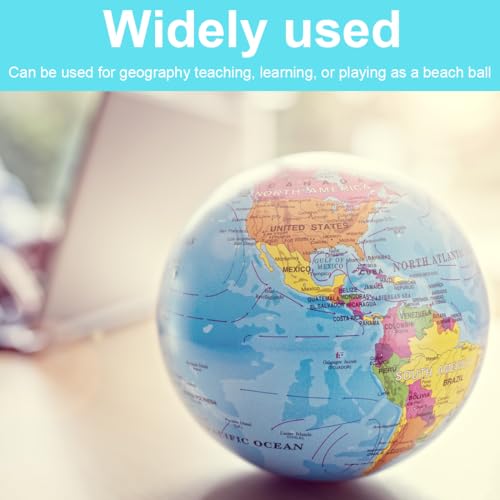 VAEIORP 1 Pcs 16 Zoll Erde Globus Weltkugel aufblasbar Geographie Weltkarte Wasserball aufblasbar für Garten Strand Pool Wissenschaft Geographie Bildung