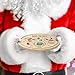 JarThenaAMCS Santa Cookie Plate Round Christmas Wooden Treat Board Xmas Eve Plate Platter Mat Natural Wood Serving Tray for Winter Party Holiday Decoration Supplies