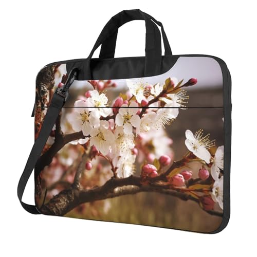 Sacoche ordinateur à fleurs de prunier idéale pour les trajets urbains et le bureau