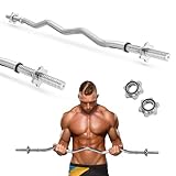 Gymtek Barra Pesas Larga 120cm - Barra de pesas hasta 85kg – Diámetro 27 mm - Barra Pesas Musculacion – Acero endurecido – Barra Z Musculación – Abrazaderas en estrella - Barra Para Pesas