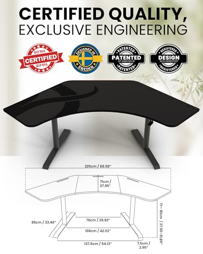 Image of Arozzi Arena Angelo Gaming Desk Gun Metal