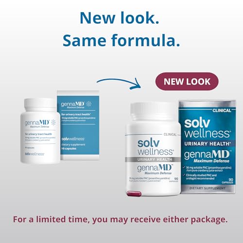 Image of Solv Wellness GennaMD Cranberry Supplement for Urinary Tract Health Support - Advanced 36 mg Soluble PAC from 100% Cranberry Juice Extract - Small, Easy-to-Swallow Capsules - 90 Capsules