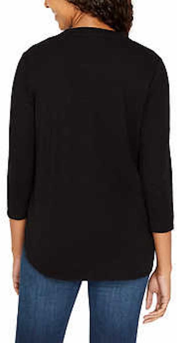 KIRKLAND Signature Women's 3/4 Sleeve Cotton Slub Tee Shirt - Image 2