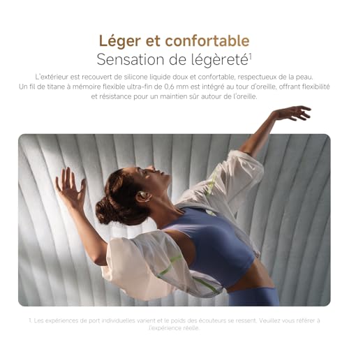 XIAOMI OpenWear Stereo Pro, Écouteurs Bluetooth à Oreille Ouverte avec Contour d’Oreille, Port Confort et stabilité, autonomie 45 h, étanchéité IP54, Multi-transducteurs, Audio Hi-Res HiFi