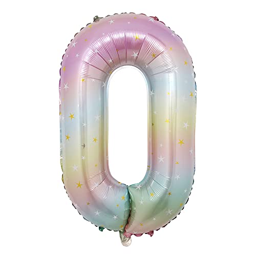 40 inch Rainbow Star Gradient Colorful Big Size Number Foil Helium Balloons Birthday Party Celebration Decoration Large globos (40 inch Rainbow Star 0)