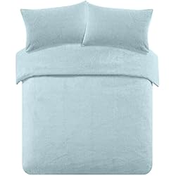 Funda Nordica Polar 90 Brentfords Funda nórdica de forro polar con funda de almohada, térmica, esponjosa, cálida y suave, juego de abrazos, huevo de pato, individual, 135 x 200 cm